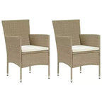 vidaXL Set di 2 sedie in polyrattan e acciaio