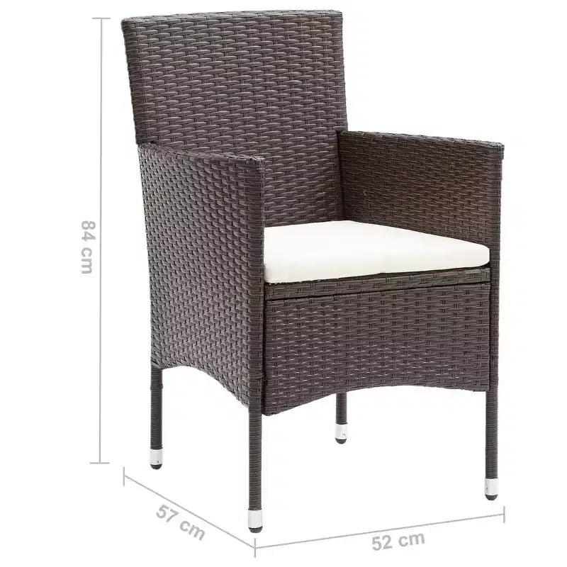 vidaXL Set di 2 sedie in polyrattan e acciaio