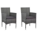 vidaXL Set di 2 sedie in polyrattan e acciaio
