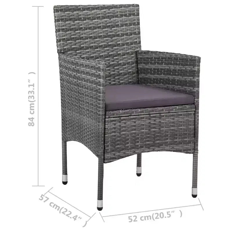 vidaXL Set di 2 sedie in polyrattan e acciaio