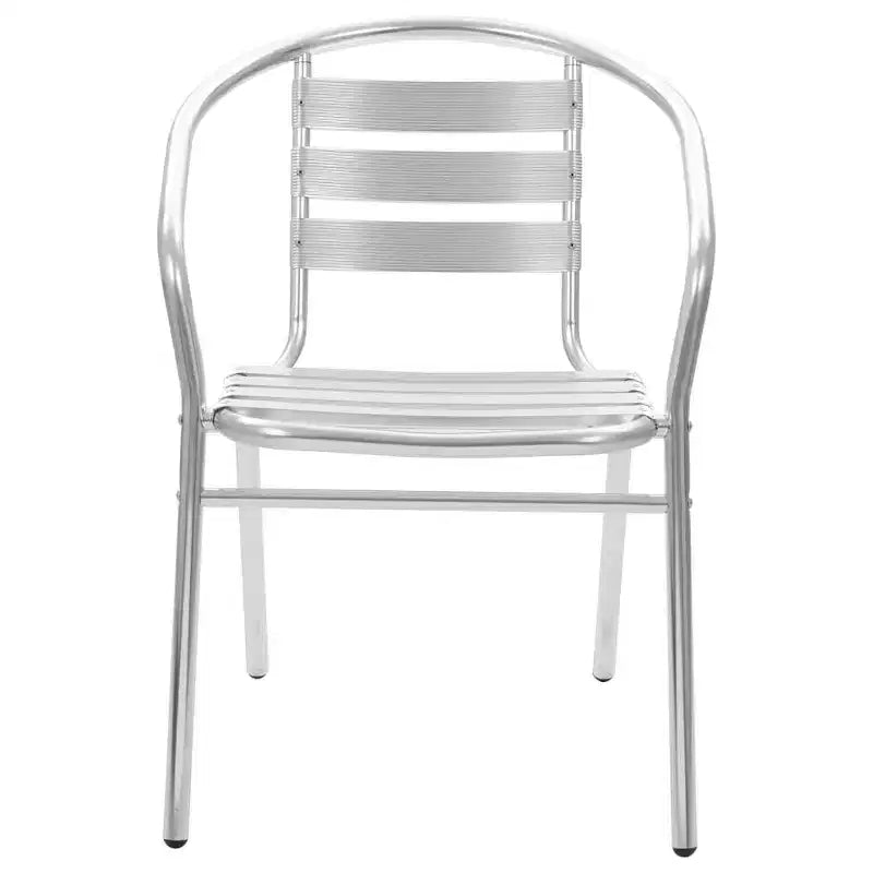 vidaXL Stackable Patio Chairs Outdoor Chair with Triple Slat Back Aluminum