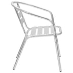 vidaXL Stackable Patio Chairs Outdoor Chair with Triple Slat Back Aluminum