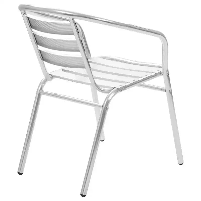 vidaXL Stackable Patio Chairs Outdoor Chair with Triple Slat Back Aluminum
