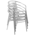 vidaXL Stackable Patio Chairs Outdoor Chair with Triple Slat Back Aluminum