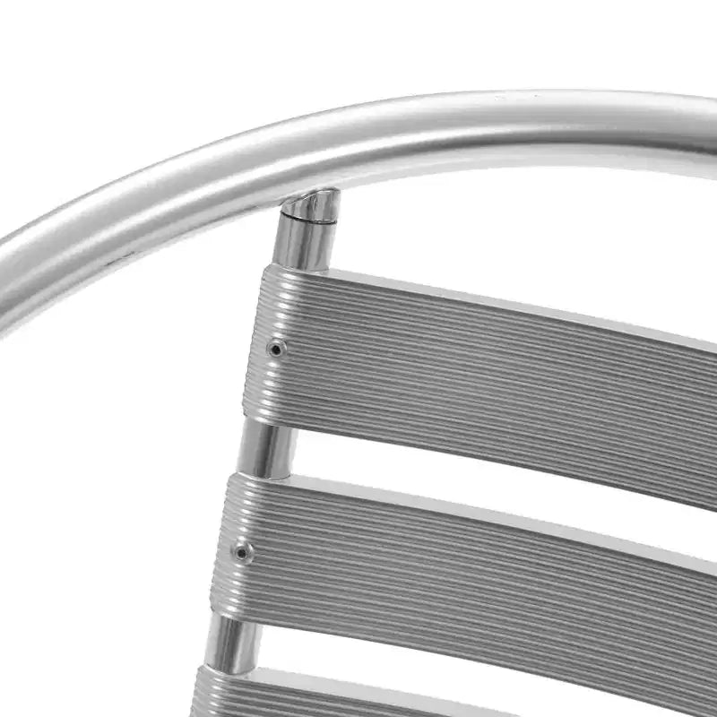 vidaXL Stackable Patio Chairs Outdoor Chair with Triple Slat Back Aluminum