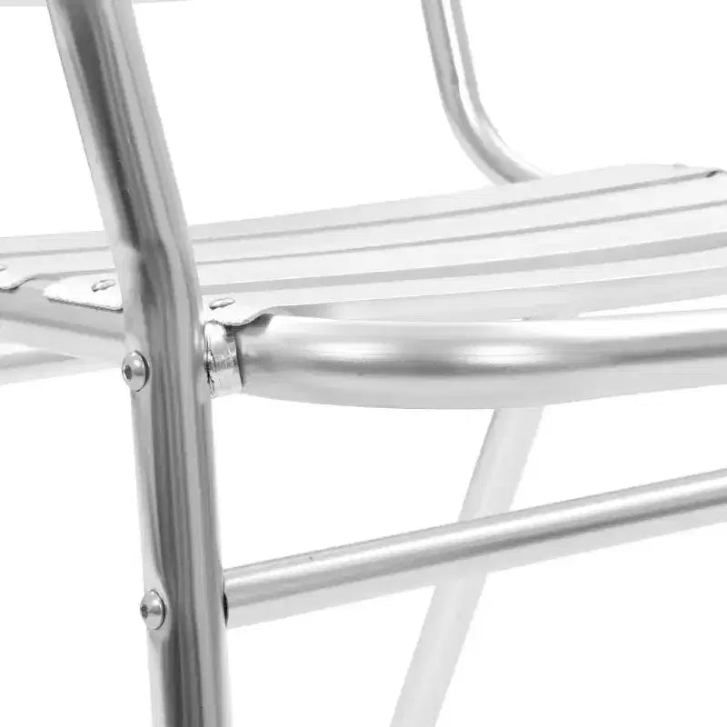 vidaXL Stackable Patio Chairs Outdoor Chair with Triple Slat Back Aluminum