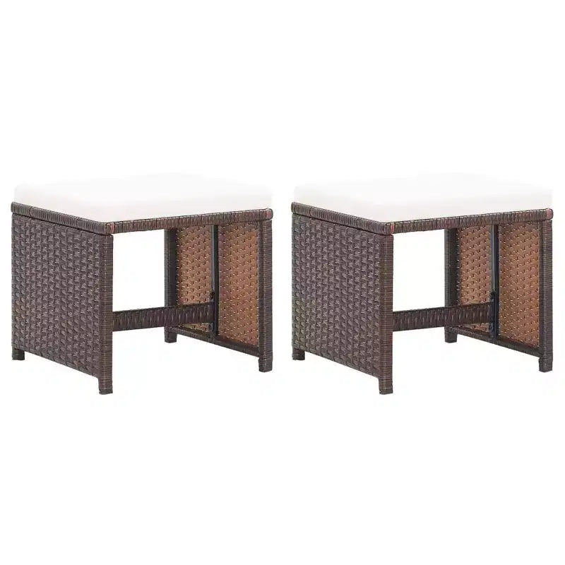 vidaXL Arredo Giardino Set 2 Sgabelli da Esterno con Cuscini Polyrattan