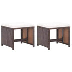 vidaXL Arredo Giardino Set 2 Sgabelli da Esterno con Cuscini Polyrattan