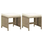 vidaXL Arredo Giardino Set 2 Sgabelli da Esterno con Cuscini Polyrattan