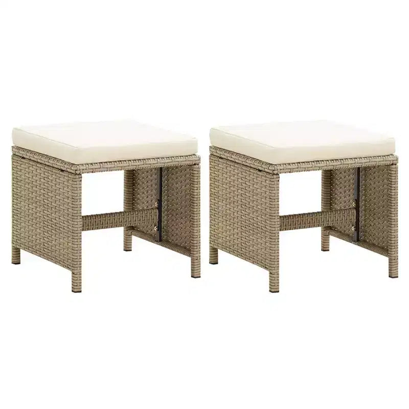 vidaXL Arredo Giardino Set 2 Sgabelli da Esterno con Cuscini Polyrattan