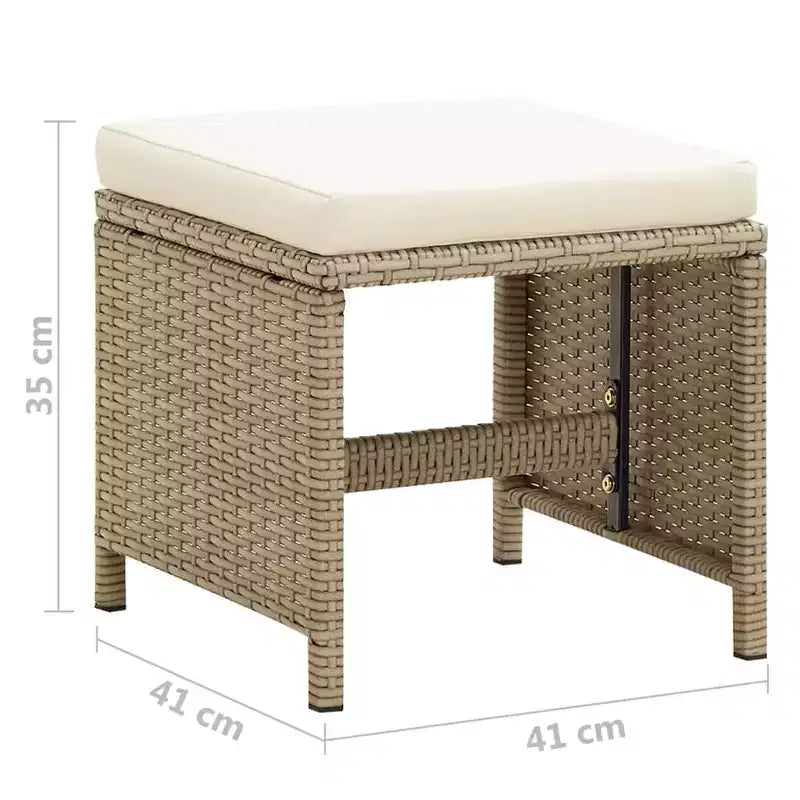 vidaXL Arredo Giardino Set 2 Sgabelli da Esterno con Cuscini Polyrattan