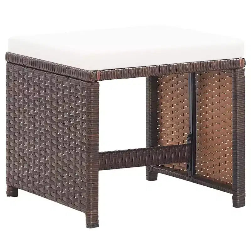 vidaXL Arredo Giardino Set 2 Sgabelli da Esterno con Cuscini Polyrattan