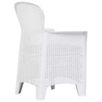 vidaXL Sedie da Giardino 2 pz Sedia Singola da Pranzo con Cuscino Effetto Rattan in Plastica