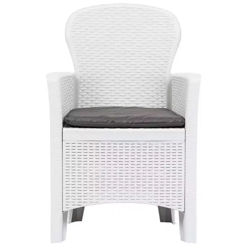 vidaXL Sedie da Giardino 2 pz Sedia Singola da Pranzo con Cuscino Effetto Rattan in Plastica