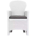 vidaXL Sedie da Giardino 2 pz Sedia Singola da Pranzo con Cuscino Effetto Rattan in Plastica