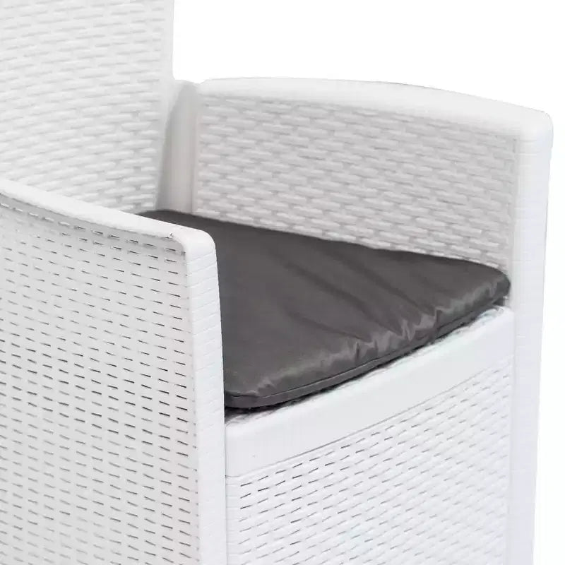 vidaXL Sedie da Giardino 2 pz Sedia Singola da Pranzo con Cuscino Effetto Rattan in Plastica