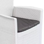 vidaXL Sedie da Giardino 2 pz Sedia Singola da Pranzo con Cuscino Effetto Rattan in Plastica