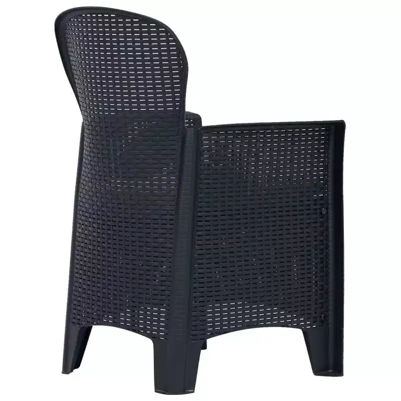 vidaXL Sedie da Giardino 2 pz Sedia Singola da Pranzo con Cuscino Effetto Rattan in Plastica