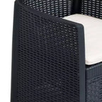 vidaXL Sedie da Giardino 2 pz Sedia Singola da Pranzo con Cuscino Effetto Rattan in Plastica