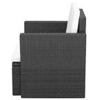 vidaXL Patio Chair Dining Single Chair with Cushions and Pillows Poly Rattan