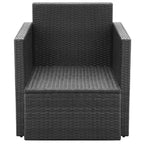 vidaXL Patio Chair Dining Single Chair with Cushions and Pillows Poly Rattan