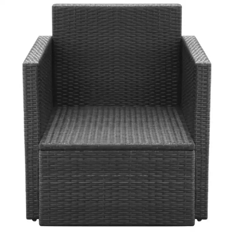 vidaXL Patio Chair Dining Single Chair with Cushions and Pillows Poly Rattan