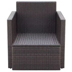 vidaXL Patio Chair Dining Single Chair with Cushions and Pillows Poly Rattan