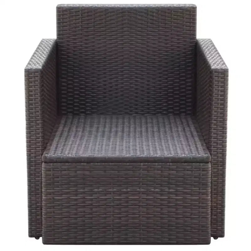 vidaXL Patio Chair Dining Single Chair with Cushions and Pillows Poly Rattan