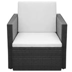 vidaXL Patio Chair Dining Single Chair with Cushions and Pillows Poly Rattan