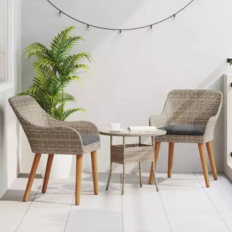 vidaXL Sedia da giardino 2 pz 62,5 x 55 x 82 cm Polyrattan