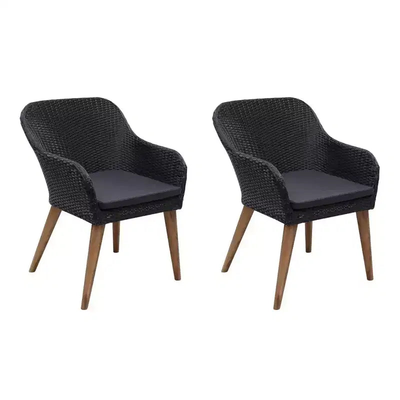 vidaXL Sedia da giardino 2 pz 62,5 x 55 x 82 cm Polyrattan