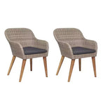 vidaXL Sedia da giardino 2 pz 62,5 x 55 x 82 cm Polyrattan