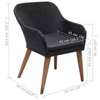 vidaXL Sedia da giardino 2 pz 62,5 x 55 x 82 cm Polyrattan