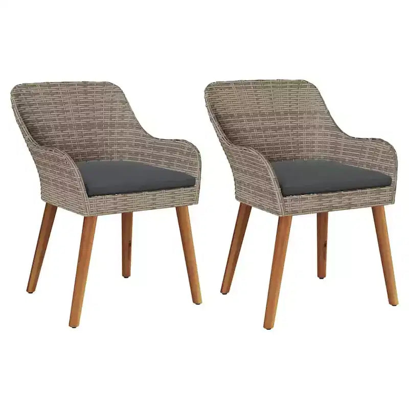 vidaXL Sedia da giardino 2 pz 62,5 x 55 x 82 cm Polyrattan