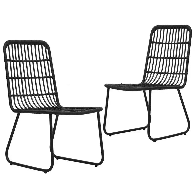 vidaXL Patio Chairs 2 Pcs Modern Dining Chair for Outdoor Balcony Poly Rattan