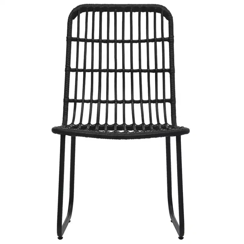 vidaXL Patio Chairs 2 Pcs Modern Dining Chair for Outdoor Balcony Poly Rattan
