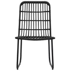 vidaXL Patio Chairs 2 Pcs Modern Dining Chair for Outdoor Balcony Poly Rattan