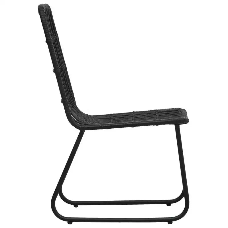 vidaXL Patio Chairs 2 Pcs Modern Dining Chair for Outdoor Balcony Poly Rattan