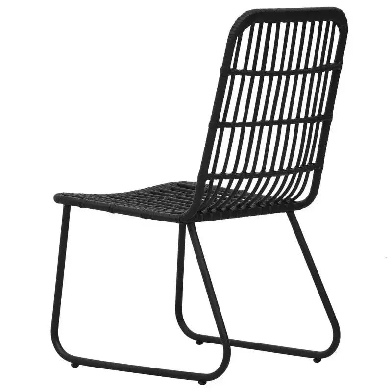 vidaXL Patio Chairs 2 Pcs Modern Dining Chair for Outdoor Balcony Poly Rattan