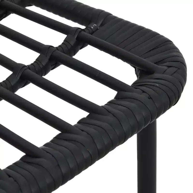 vidaXL Patio Chairs 2 Pcs Modern Dining Chair for Outdoor Balcony Poly Rattan