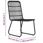vidaXL Patio Chairs 2 Pcs Modern Dining Chair for Outdoor Balcony Poly Rattan
