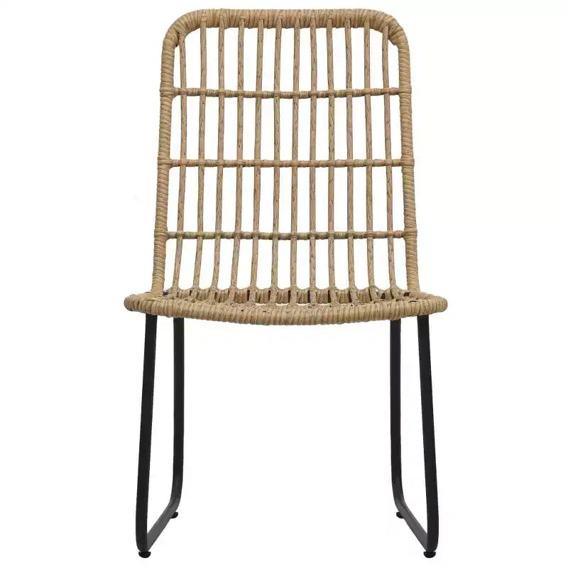 vidaXL Patio Chairs 2 Pcs Modern Dining Chair for Outdoor Balcony Poly Rattan