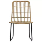 vidaXL Patio Chairs 2 Pcs Modern Dining Chair for Outdoor Balcony Poly Rattan