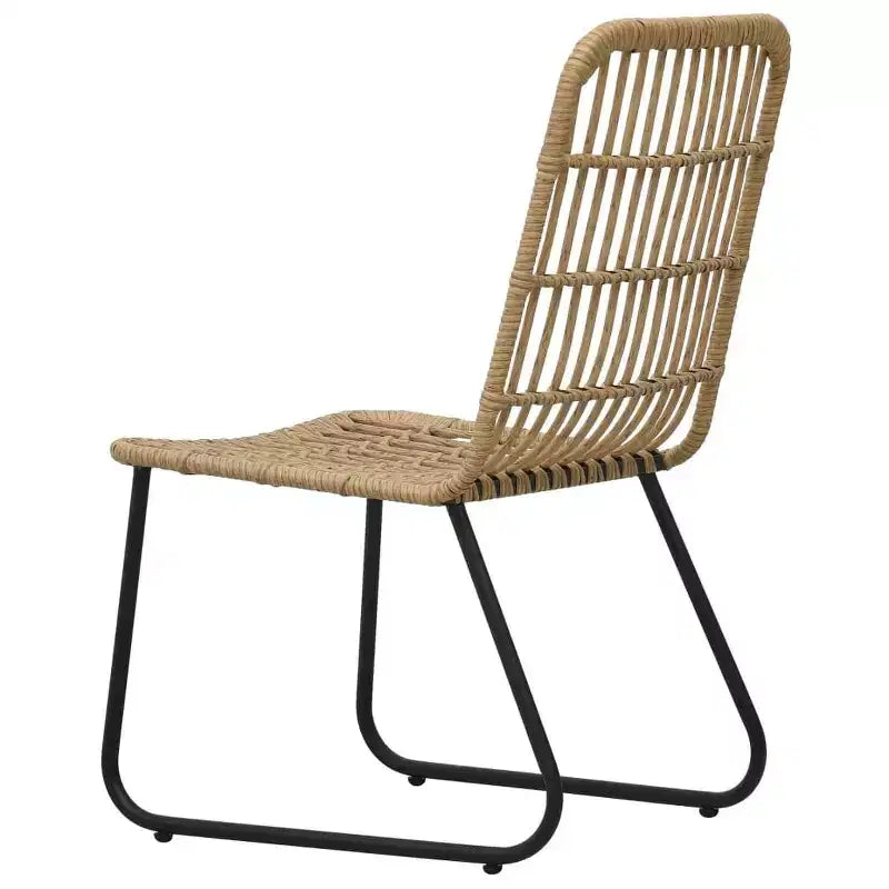 vidaXL Patio Chairs 2 Pcs Modern Dining Chair for Outdoor Balcony Poly Rattan