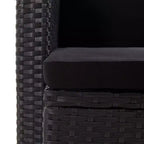 vidaXL Armchair Outdoor Patio Single Sofa Chair with Cushions Poly Rattan