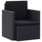 vidaXL Armchair Outdoor Patio Single Sofa Chair with Cushions Poly Rattan