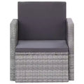 vidaXL Armchair Outdoor Patio Single Sofa Chair with Cushions Poly Rattan