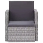 vidaXL Armchair Outdoor Patio Single Sofa Chair with Cushions Poly Rattan