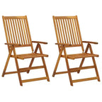 vidaXL Outdoor Recliner Chairs Patio Reclining Lounge Chair Solid Wood Acacia