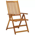 vidaXL Outdoor Recliner Chairs Patio Reclining Lounge Chair Solid Wood Acacia